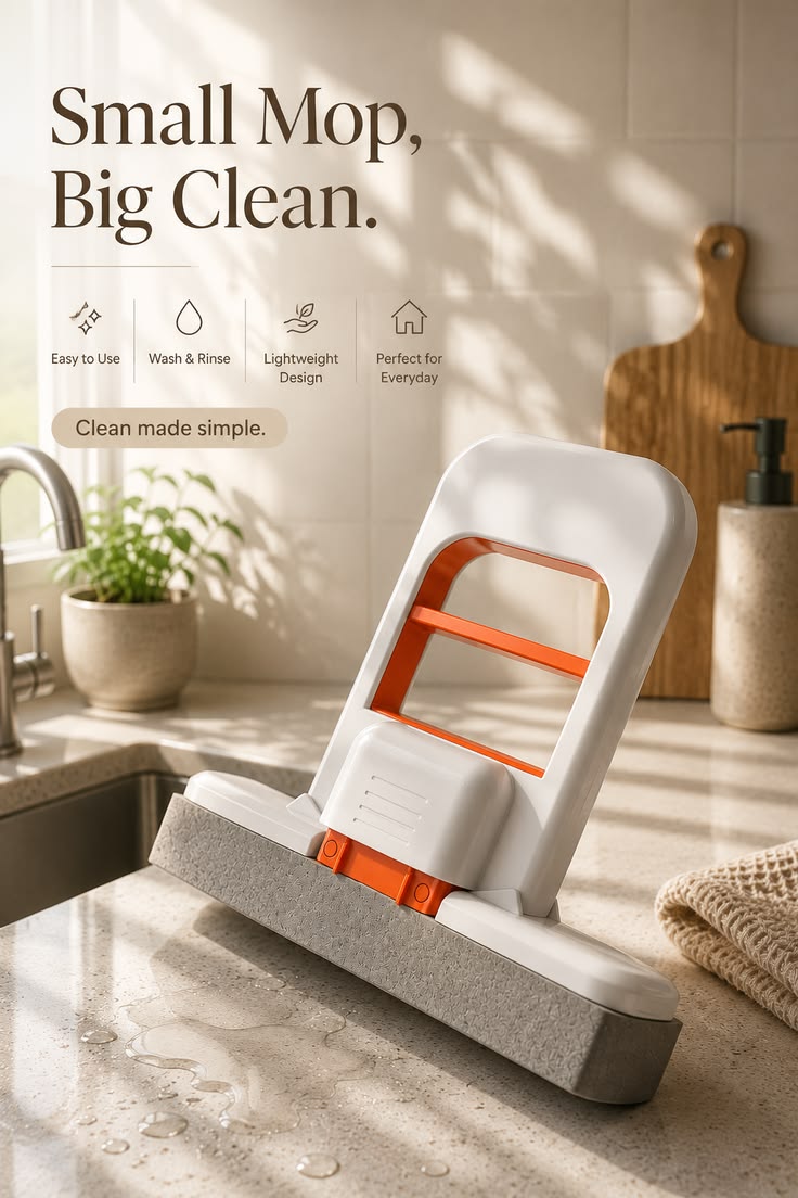 Multi-Functional Mini Foldable Desktop Mop or Self-Squeeze Sponge Mop