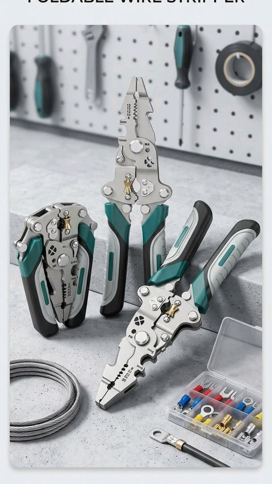 Tuosen 16-in-1 Foldable Multifunctional Wire Stripper Pliers