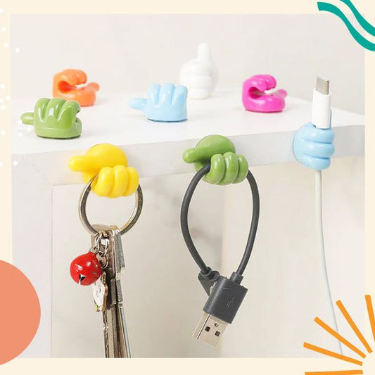 Silicone Thumbs Up Wall Hooks (Cable Organizer & Key Holder)